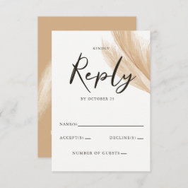 Rustic Neutralt Earthy Boho Pampas Grass Bröllop OSA Kort