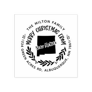 Rustic new mexico god jul returadress stämpel