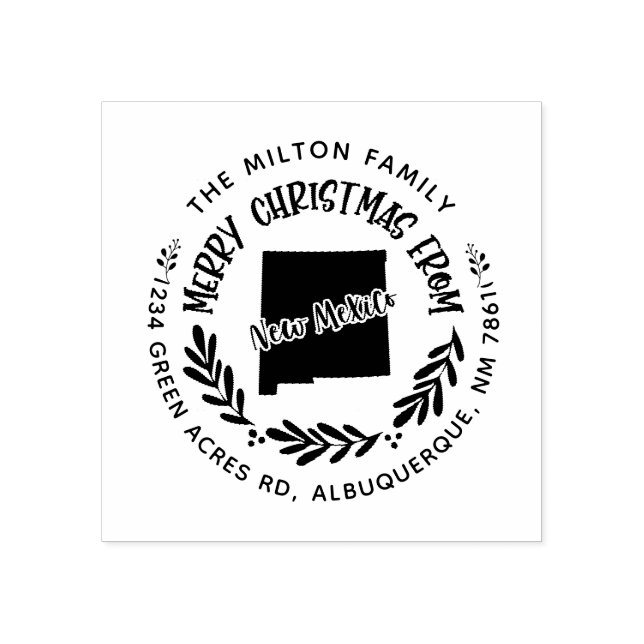 Rustic new mexico god jul returadress stämpel (Tryck)