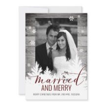 Rustic Newlyged Photo Married and Merry