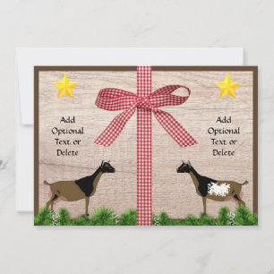 Rustic Nigerian Dwarf Goat jul Hälsning Julkort
