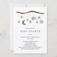 Rustic Night Himlar Måne och Stars Mobile Baby Sho