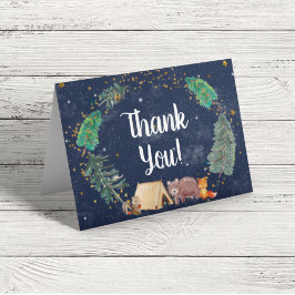 Rustic Night Himlar Woodland Animals Baby Shower t Tack Kort