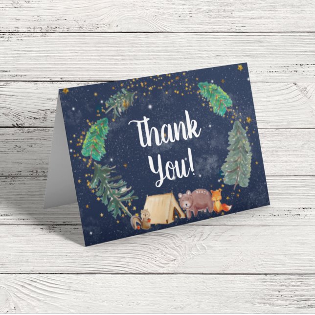 Rustic Night Himlar Woodland Animals Baby Shower t Tack Kort (Skapare uppladdad)