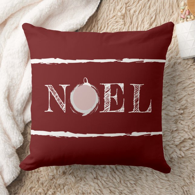 Rustic Noel Deep Red Helgdag Kudde (Filt)