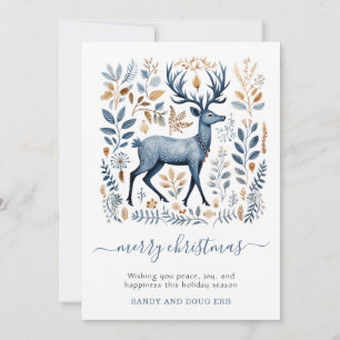 Rustic Nordic Reindeer jul Greenery Julkort