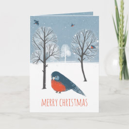 Rustic Nordic Western Bluebird Winter Helgkort