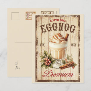 Rustic North Pole Eggnog Wood-bakgrund Helg Vykort