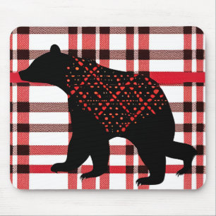 Rustic Northwood Black Bear Silhouette på inläggen Musmatta