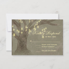 Rustic Oak Träd Mason Burk Bröllop OSA Card
