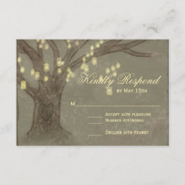 Rustic Oak Träd Mason Burk Bröllop OSA Card Kort