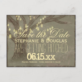 Rustic Oak Träd Mason Burk Spara vykort för datum