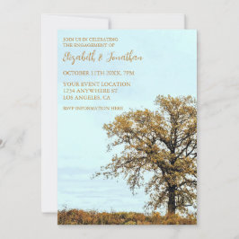 Rustic Oak Tree Autumn Engagement Party Inbjudningar