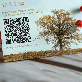 Rustic Oak Tree Autumn Wedding Details Tilläggskort