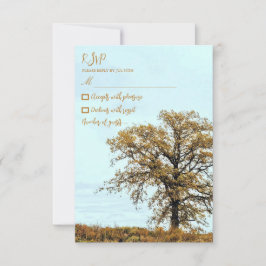 Rustic Oak Tree Autumn Wedding OSA Kort