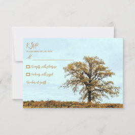 Rustic Oak Tree Autumn Wedding OSA Kort