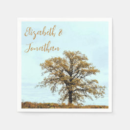 Rustic Oak Tree Autumn Wedding Pappersservett
