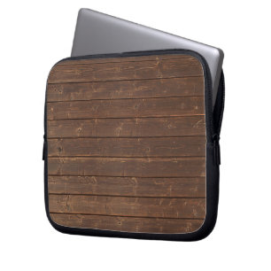 Rustic Oak Wood Laptop Fodral