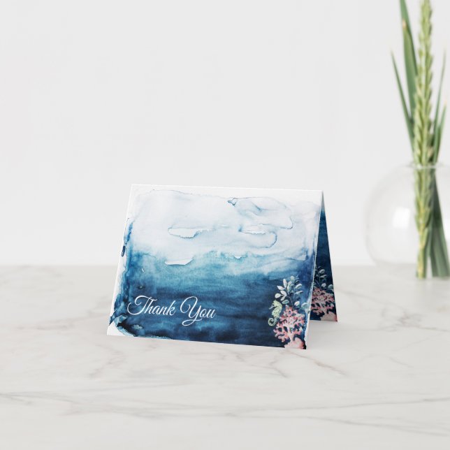 Rustic Ocean Bröllop, tillsatt tackkort (Framsida)