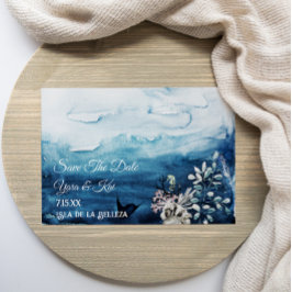 Rustic Ocean Flat Save Date Card Spara Datumet