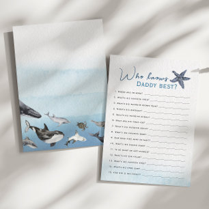 Rustic Ocean som känner pappa Baby Shower Game Car Inbjudningar