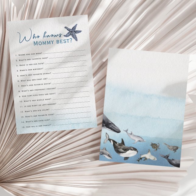 Rustic Ocean som känner till Mamma Baby Shower Gam Inbjudningar (Skapare uppladdad)