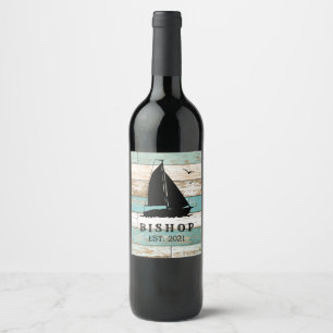 Rustic Ocean Vinflaska Etikett