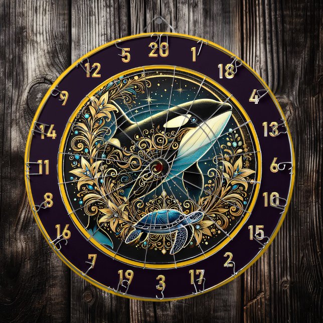 Rustic Ocean Wildlife Dartboard Wall Art Darttavla (Skapare uppladdad)