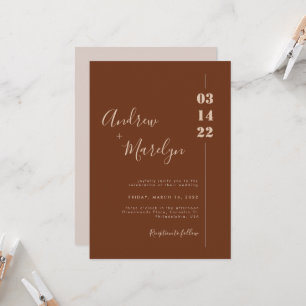 Rustic och Cream Calligraphy Photo Bröllop Inbjudningar