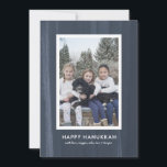 Rustic och Modern Blue Watercolor Hanukah Julkort<br><div class="desc">Det här roliga,  men moderna Lycklig Hanukkah-kortet med en djup blå vattenbakgrund är ett fantastiskt sätt att fira ljus festival. Sök efter produkter från Parcel Studios.</div>