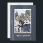 Rustic och Modern Blue Watercolor Hanukah Julkort<br><div class="desc">Det här roliga,  men moderna Lycklig Hanukkah-kortet med en djup blå vattenbakgrund är ett fantastiskt sätt att fira ljus festival. Sök efter produkter från Parcel Studios.</div>