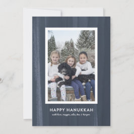 Rustic och Modern Blue Watercolor Hanukah Julkort