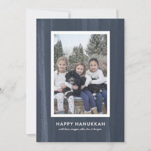 Rustic och Modern Blue Watercolor Hanukah Julkort