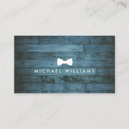 Rustic och raffinerad Manar Bow Tie Logotyp Blue W Visitkort