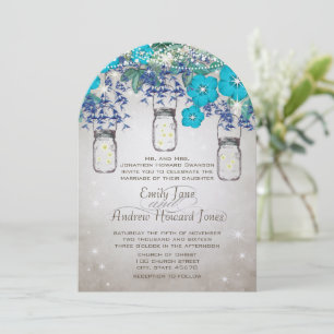 Rustic och Romantic Mason Burk under stjärnor Inbjudningar