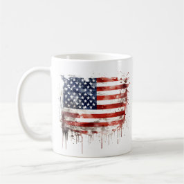 Rustic och Västra amerikanska flagga Kaffemugg