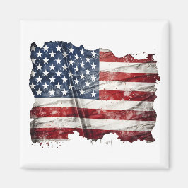 Rustic och Västra amerikanska flagga Magnet