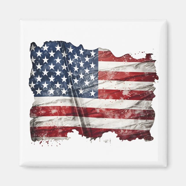 Rustic och Västra amerikanska flagga Magnet (Framsidan)