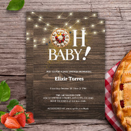 Rustic Oh Baby Cutie Paj Baby Shower Inbjudningar