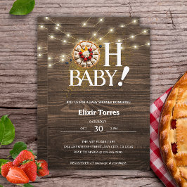 Rustic Oh Baby Cutie Paj Baby Shower Inbjudningar