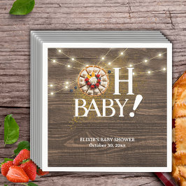 Rustic Oh Baby Cutie Paj Baby Shower Pappersservett