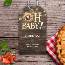 Rustic Oh Baby Cutie Paj Baby Shower Presentetikett