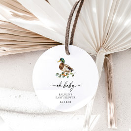 Rustic Oh Baby Mallard Anka Baby Shower Gåvor Etiketter