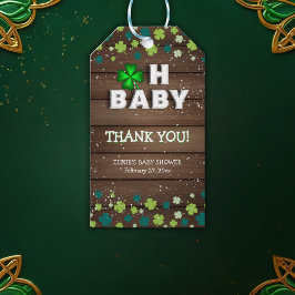 Rustic Oh Baby St. Patrick Day Baby Shower Presentetikett