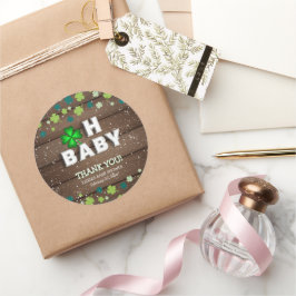 Rustic Oh Baby St. Patrick Day Baby Shower Runt Klistermärke