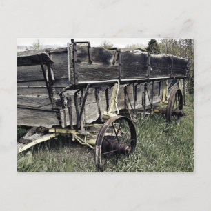 Rustic Old Antique Farm Wagon Vykort