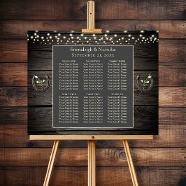 Rustic Old Barn Wood Bröllop-sittdiagram Poster
