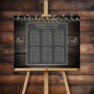 Rustic Old Barn Wood Bröllop-sittdiagram Poster