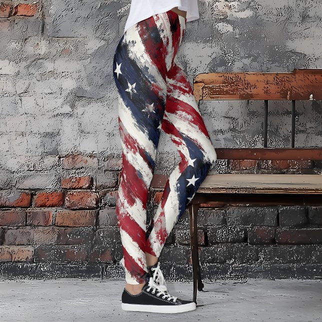 Rustic Old glory, Stars och stripes Patriotic Leggings (Skapare uppladdad)