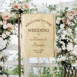 Rustic Old Papper Vintage bröllop Sign Poster